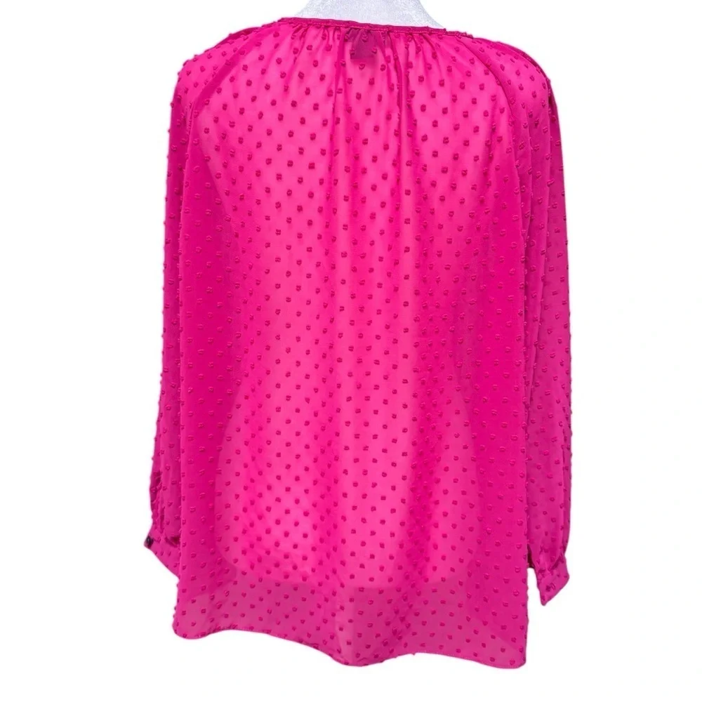 J.Crew Sheer Pink Swiss Dot Blouse Size Small